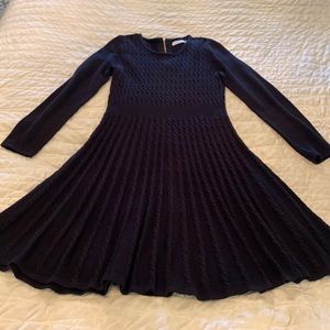 Calvin Klein black knit long-sleeve dress. Size large.